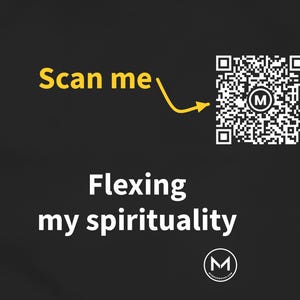 Scannable Shirt | Flexing my spirituality Women's Tee | Scan QR for a New Daily Mood Message | Christian Gift for Her, Mom or Church Friend image 2