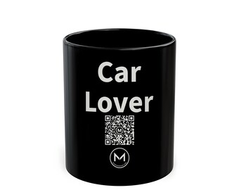 Scannable Mug | Car Lover | Scan QR for a New Daily Mood Message | 11 Oz Black Coffee Mug Gift for Car Enthusiasts