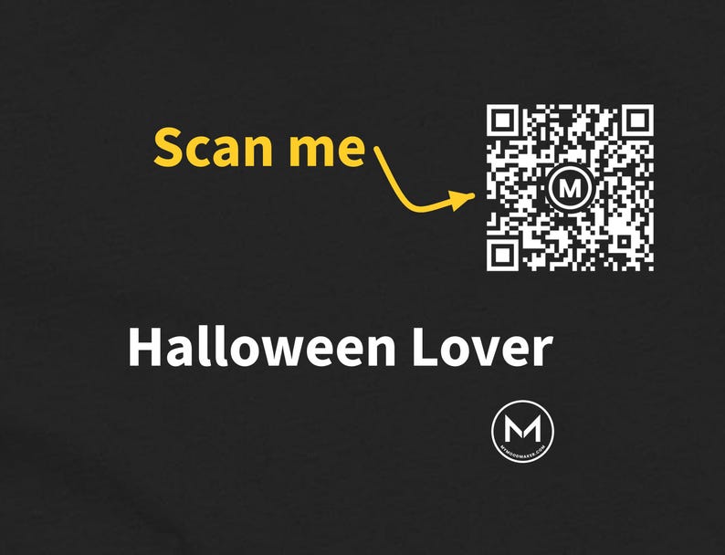 Scannable Shirt | Halloween Lover Women's Tee | Scan QR for a New Daily Mood Message | Spooky Season Gift for Her, Mom or Grandma image 2