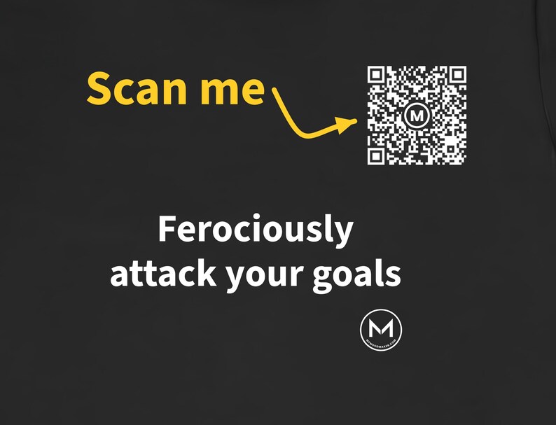 Scannable Shirt | Ferociously attack your goals | Scan QR for a New Daily Mood Message | Motivation Gift for Gym, Work or Sports image 2