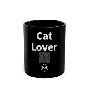Scannable Mug | Cat Lover | Scan QR for a New Daily Mood Message | 11 Oz Black Coffee Mug Gift for Cat Moms and Dads image 1