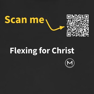 Scanbaar shirt | Flexen voor Christus | Scan de QR-code voor een nieuwe dagelijkse boodschap | Christelijk cadeau voor een kerkvriend, dominee of Kerstmis afbeelding 2