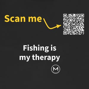 Scannable Shirt | Fishing is my therapy | Scan QR for a New Daily Mood Message | Funny Fishing Gift for Dad, Grandpa or Angler image 2
