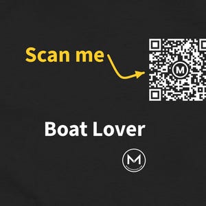 Scannable Shirt | Boat Lover Women's Tee | Scan QR for a New Daily Mood Message | Boating Gift for Her, Mom or Grandma image 2