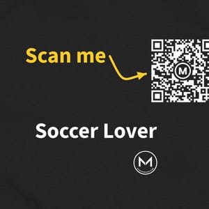 Scannable Shirt | Soccer Lover Women's Tee | Scan QR for a New Daily Mood Message | Soccer Fan Gift for Her, Mom or Grandma image 2