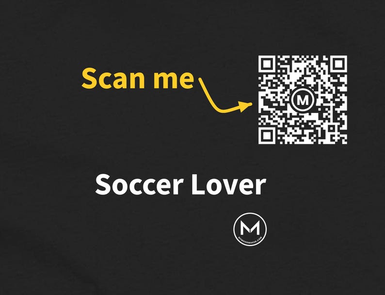 Scannable Shirt | Soccer Lover Women's Tee | Scan QR for a New Daily Mood Message | Soccer Fan Gift for Her, Mom or Grandma image 2