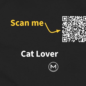 Scannable Shirt | Cat Lover Women's Tee | Scan QR for a New Daily Mood Message | Cat Mom Gift for Her, Sister or Grandma image 2