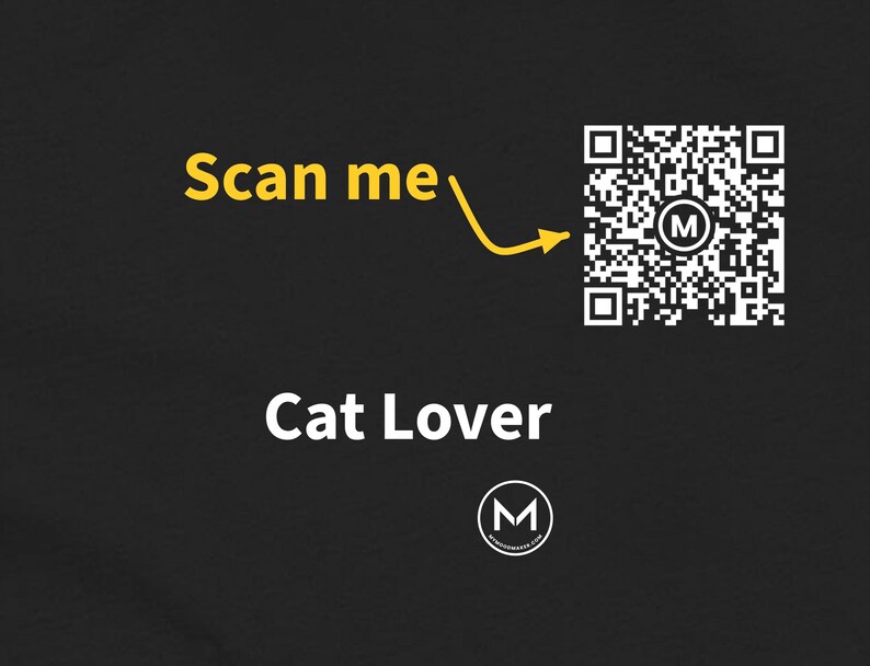 Scannable Shirt | Cat Lover Women's Tee | Scan QR for a New Daily Mood Message | Cat Mom Gift for Her, Sister or Grandma image 2