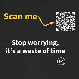Scannable Shirt | Stop worrying, it's a waste of time | Scan QR for a New Daily Mood Message | Calm Gift for Friends or Coworkers afbeelding 2