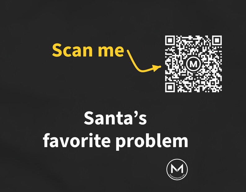 Scannable Shirt | Santa's favorite problem Women's Tee | Scan QR for a New Daily Mood Message | Funny Christmas Gift for Her, Mom or Wife image 2