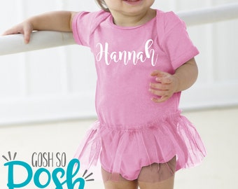 Custom Infant Bodysuit With Tutu - Personalized Baby Outfit - Cute Baby Romper - Outfits For Girls