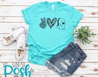 Peace Love Dino Shirt - VIPKID T-Shirt - ESL Teacher Tee - Shirts for Teachers