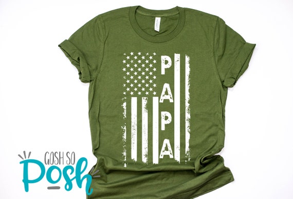 Papa American Flag Shirt Vintage Flag 