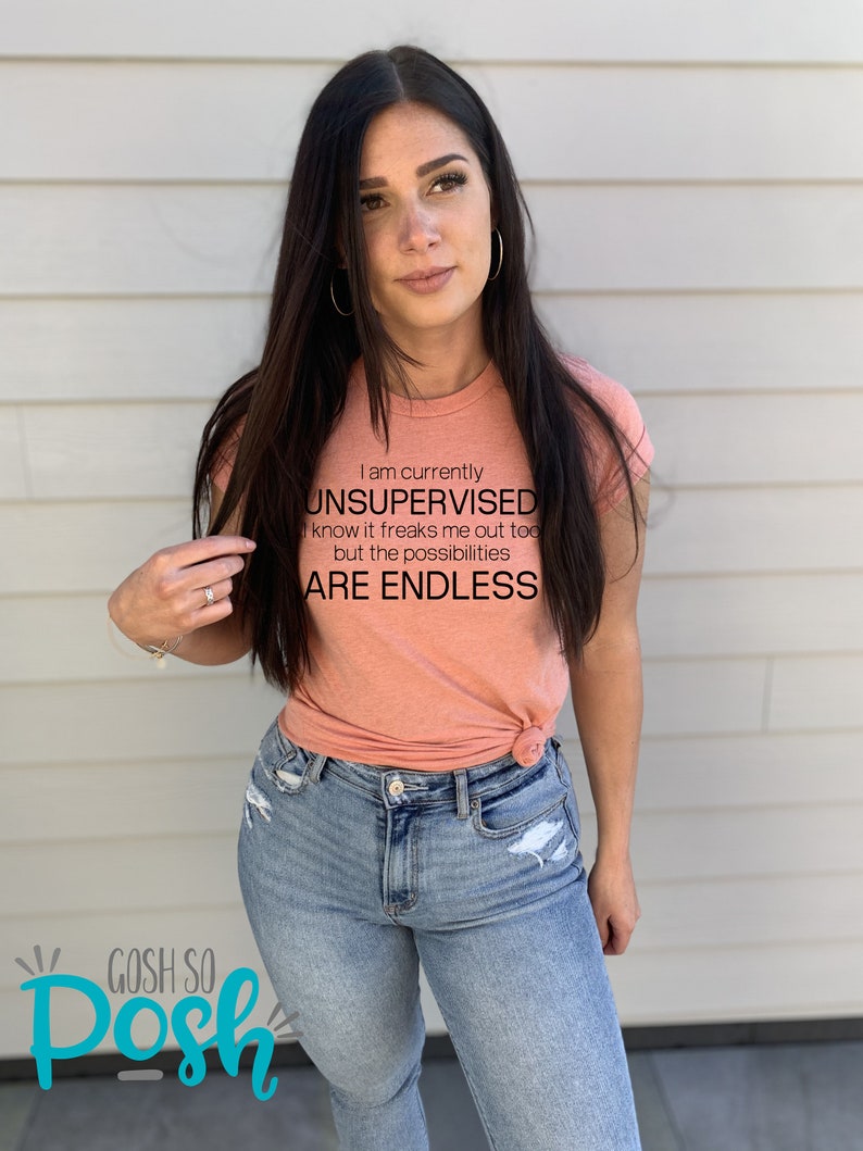 Currently Unsupervised Endless Possibilities Shirt Funny Snarky Shirts With Sayings Unisex Soft Tees Sunset