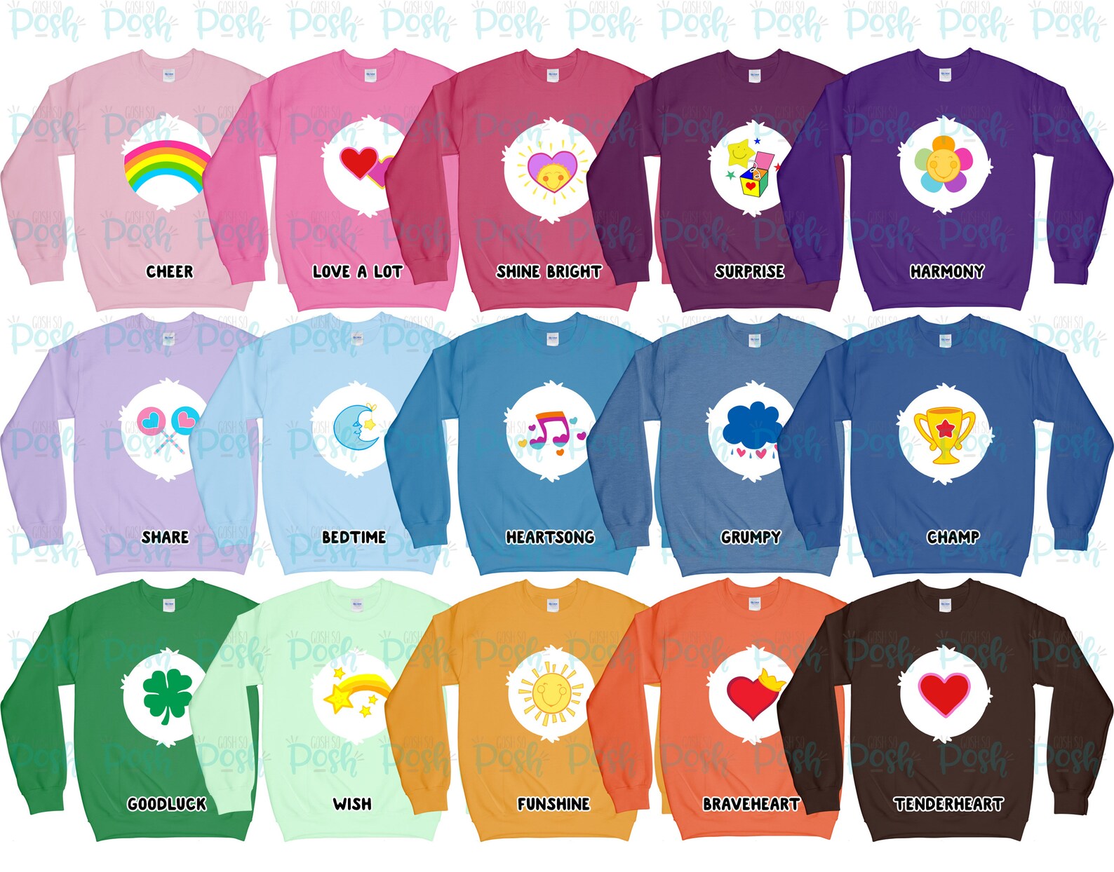 Care Bears Adult Unisex Group Costume Sweatshirt Halloween - Etsy