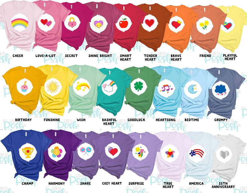 Care Bears Adult Unisex Group Costume Shirts Halloween Etsy