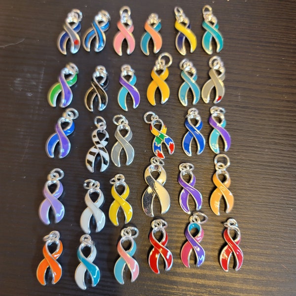 Various Awareness Ribbon Charms-You choose the color(s) you need
