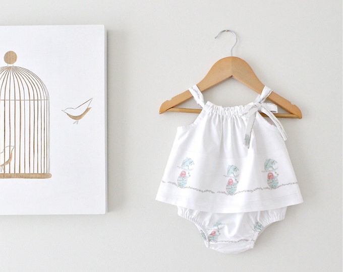 Baby Girl Top and Bloomer Setcrisp White Cottoninfant Etsy