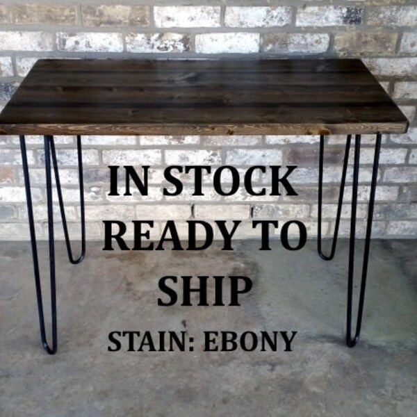Desk, 39"Lx20"Wx30"H, Dorm desk, computer desk, small desk, reclaimed wood, hairpin legs, in stock, ready to ship