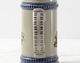 Book Loving Boho Girl Beer Stein | Colorful Bohemian Character Art | Ceramic Stein | Book Lover Gift