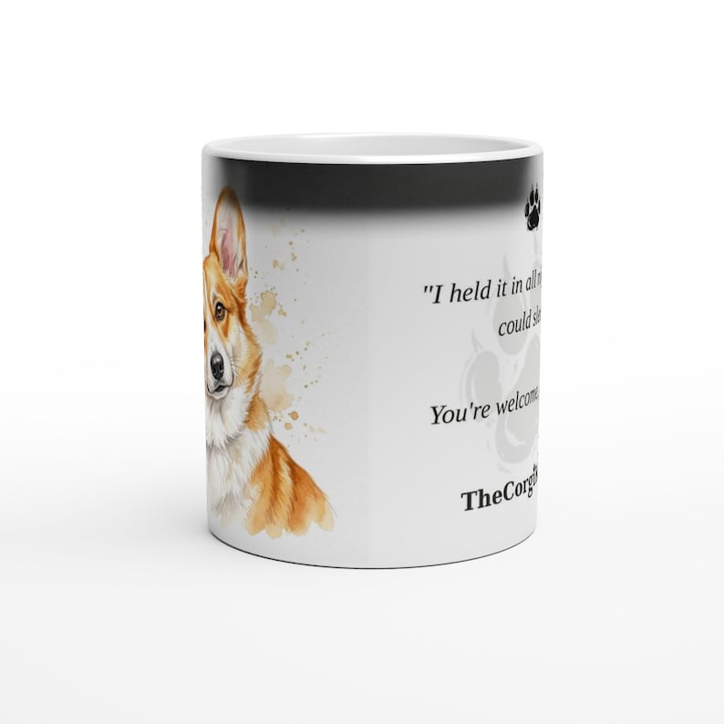 Nota de buenos días oculta y discreta / Taza mágica Corgi / Taza de café que cambia de color / Regalo para mamás perrunas / Regalo para amantes de los Corgis / The Corgi Kid Co imagen 5