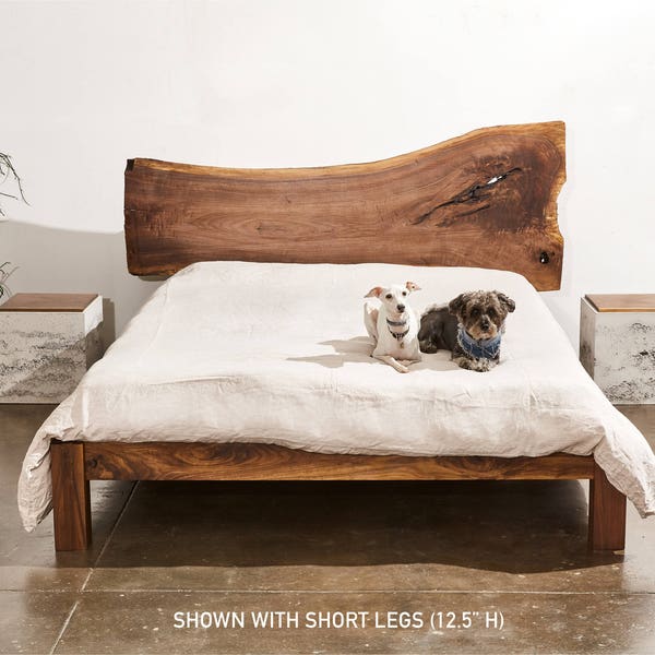 Letto Hudson — struttura del letto minimalista in legno realizzata in noce