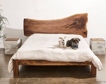 Hudson bed — minimalist wooden bedframe made with walnut