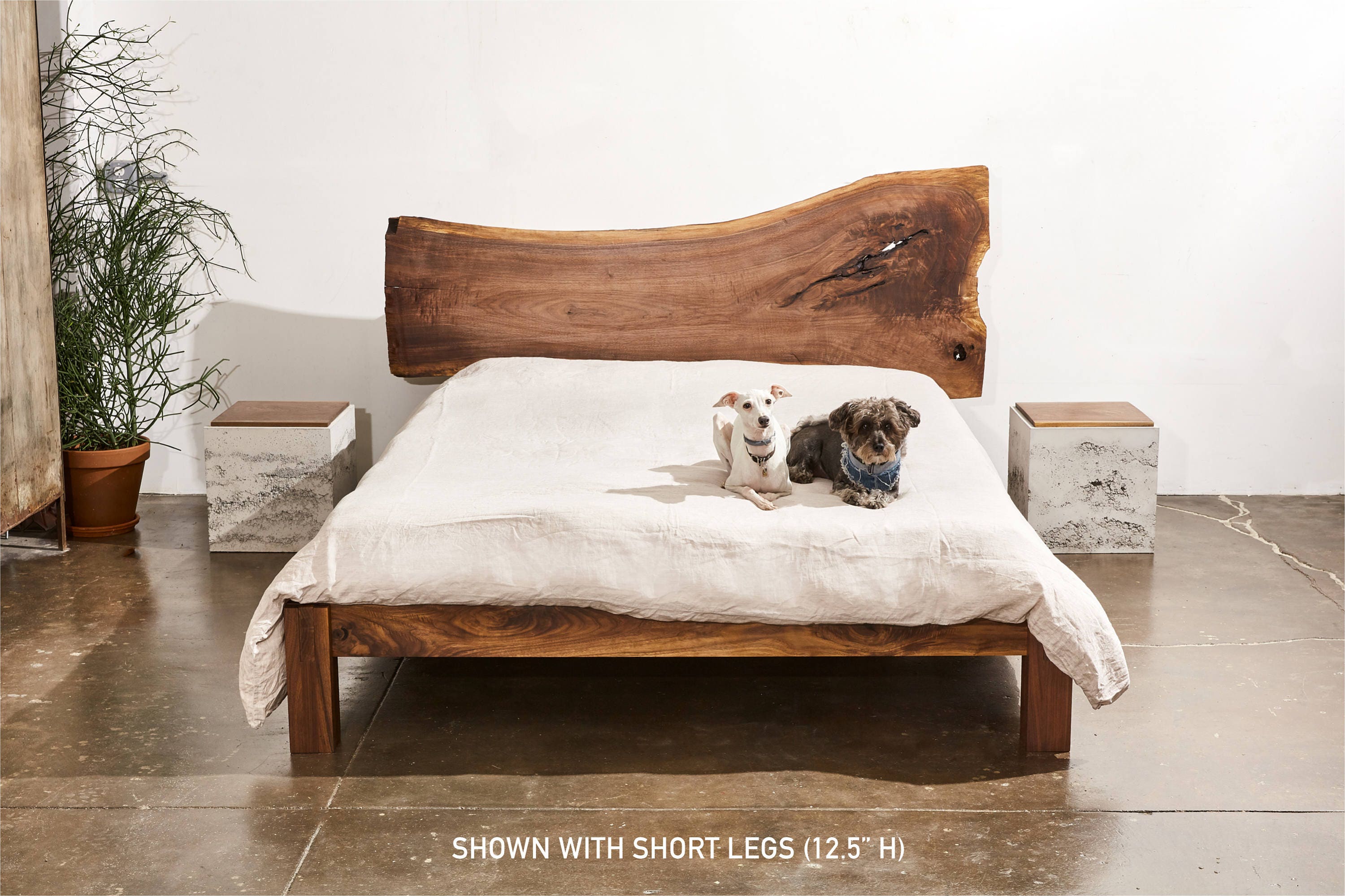 Hudson Bed Minimalist Wooden Bedframe Made With Walnut Etsy