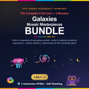 Esercizi di matematica per la quinta elementare su ordine delle operazioni e sequenze, 3 giochi digitali di matematica con autocorrezione, matematica per l'homeschooling, nessuna preparazione richiesta, download immediato, risultati garantiti.