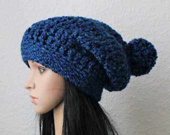 Pompom Long Chunky "blue mix"