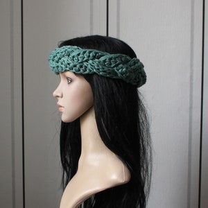 Headband, Vintage Style braids in jade image 1