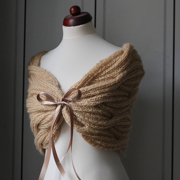 Foulard de mariage Capelet "en BEIGE " Etole de mariée, MARIAGE, Robe de mariée!