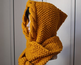 Hooded Scarf  " curry "