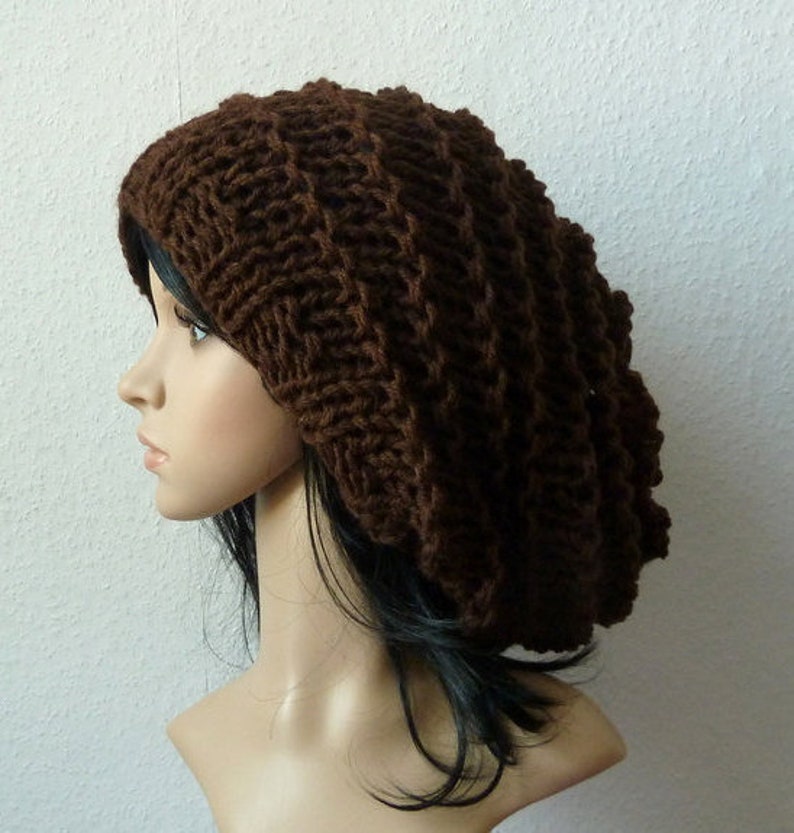 Beanie,Boho,XXL Chunky Mary in Brown image 1