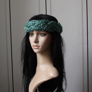 Headband, Vintage Style braids in jade image 2