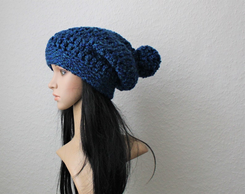 Bobble chapeau Long Chunky mélange bleu image 1