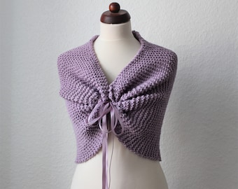 Wedding shawl, capelet in lilac .