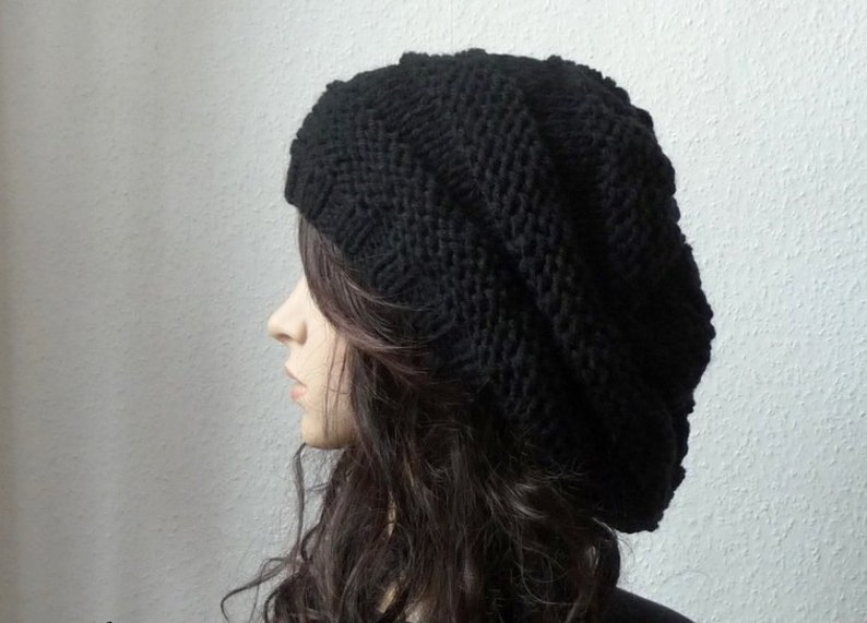 Beanie,Boho Chunky Jenny in black image 3