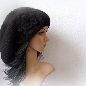 LongBeanie,Boho &quot; XL Chunky &quot;  in Black