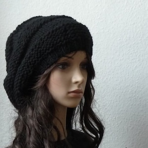 Beanie,Boho Chunky Jenny in black image 2