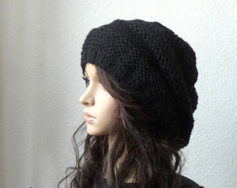 Beanie,Boho " Chunky Jenny "   in schwarz !