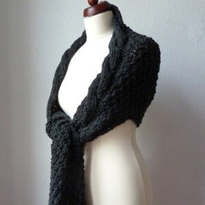 Hooded Scarf Hoodie in Anthracite image 3