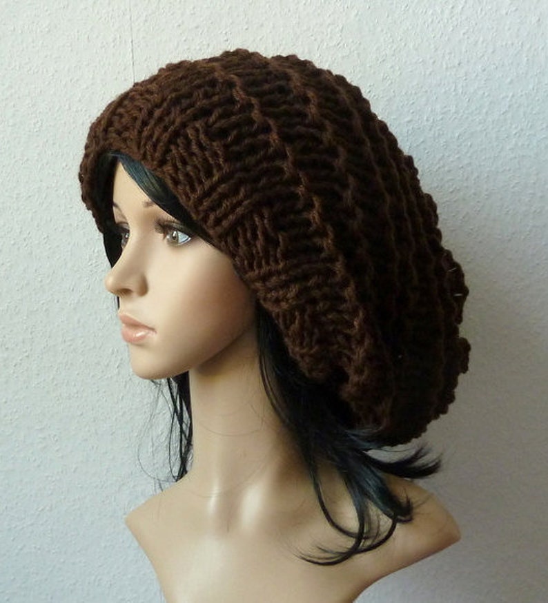 Beanie,Boho,XXL Chunky Mary in Brown image 2