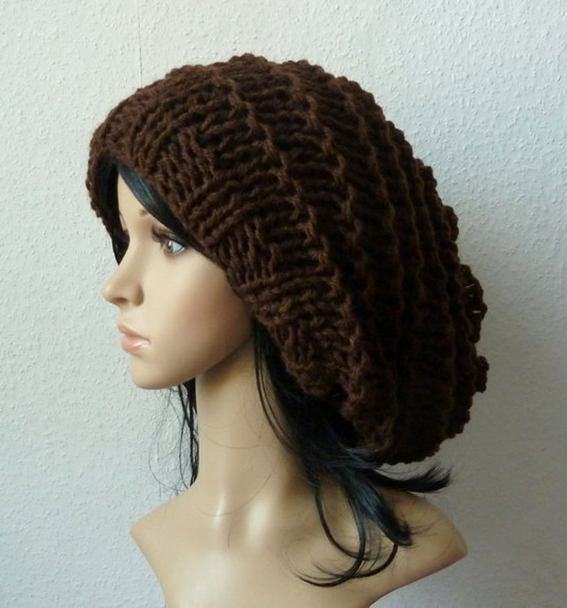 Beanie,Boho,XXL Chunky Mary in Brown image 3