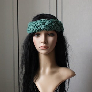 Headband, Vintage Style braids in jade image 3