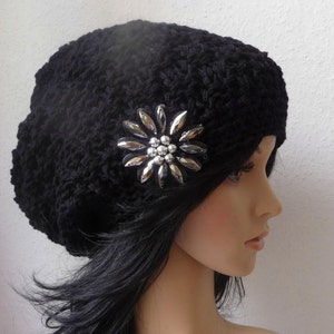 Beanie, Boho, Vintage Stijl Dame in Zwart afbeelding 1