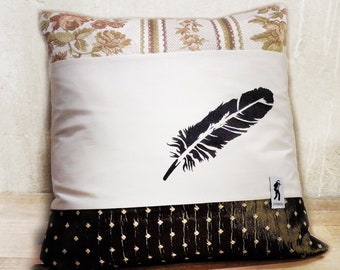 Cushion Feather Screenprint Cotton Tapestry