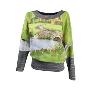 Sweater bat landscape, 36/38, upcycling, jersey, beaver image 1