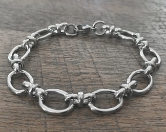 Chunky Oval Chain Bracelet, Stainless Steel Jewelry for Women, Thick Silver Bracelet, Large Oval Link Chain. Non Tarnish Jewel ry