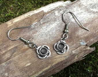 Silver celtic earrings, Irish love knot design, small dangle earrings, resin jewelry, irish gift, gift for best friend, as seen on tv